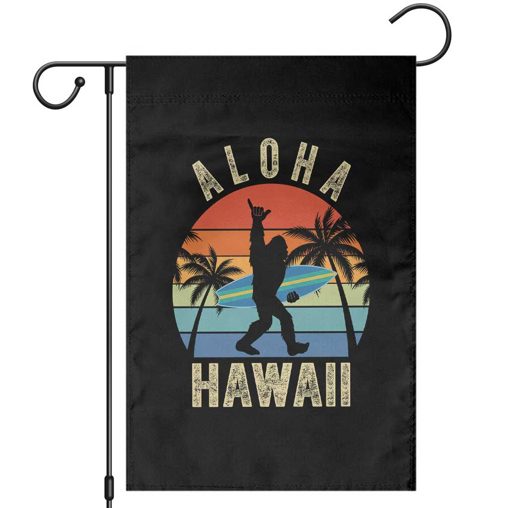 Funny Bigfoot Aloha Hawaiian Surfing Garden Flag Tropical Beach Surfer Gift