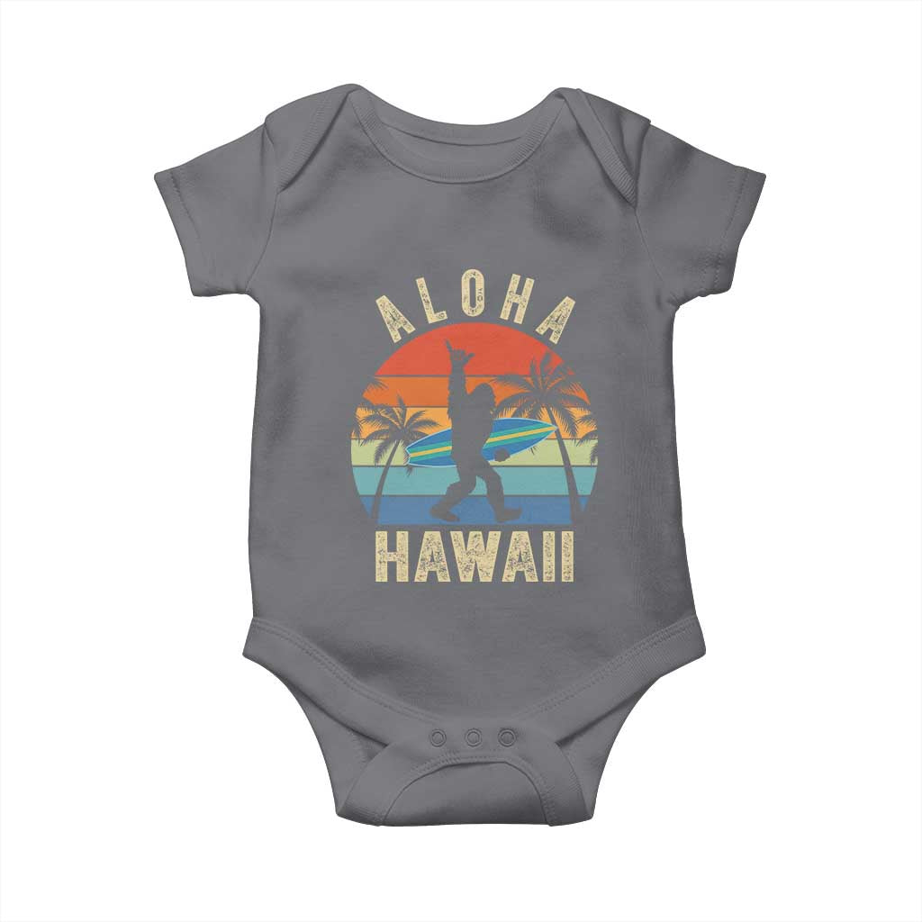 Funny Bigfoot Aloha Hawaiian Surfing Baby Onesie Tropical Beach Surfer Gift