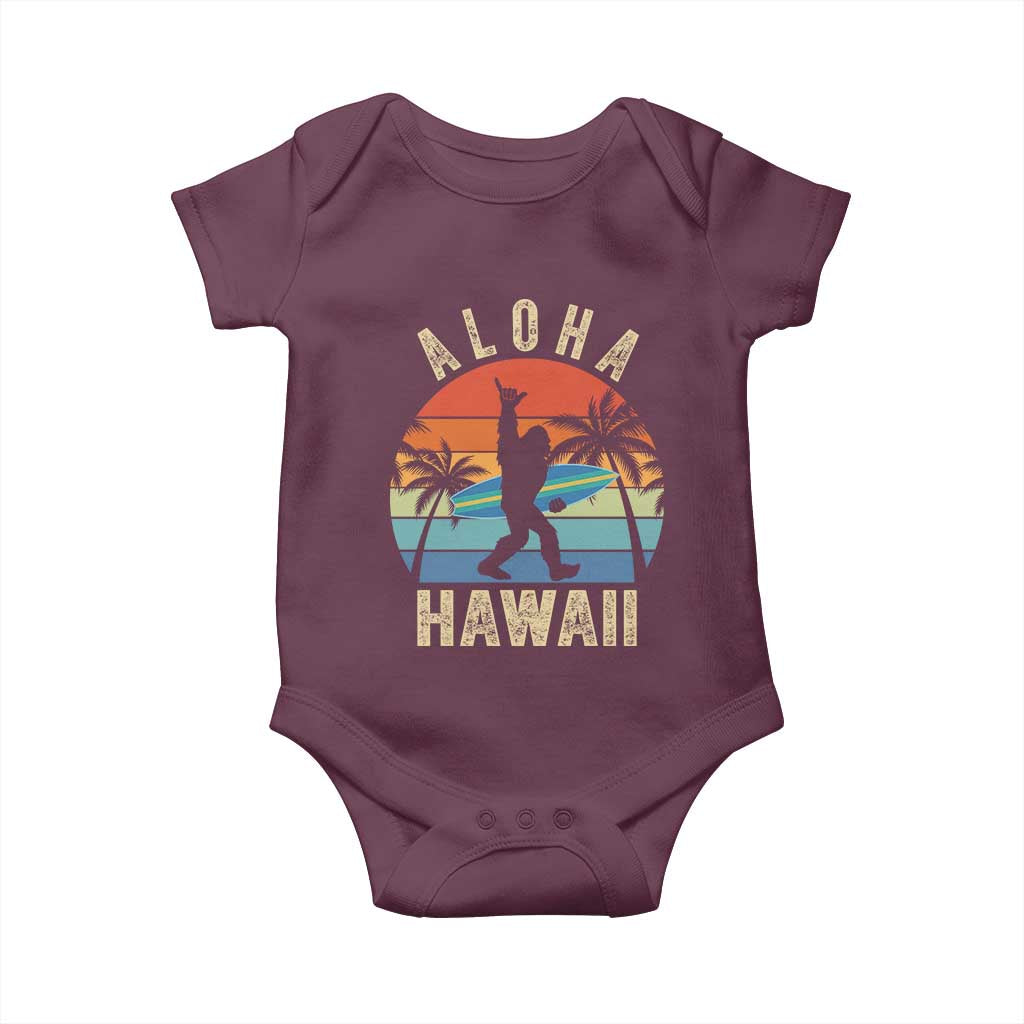 Funny Bigfoot Aloha Hawaiian Surfing Baby Onesie Tropical Beach Surfer Gift