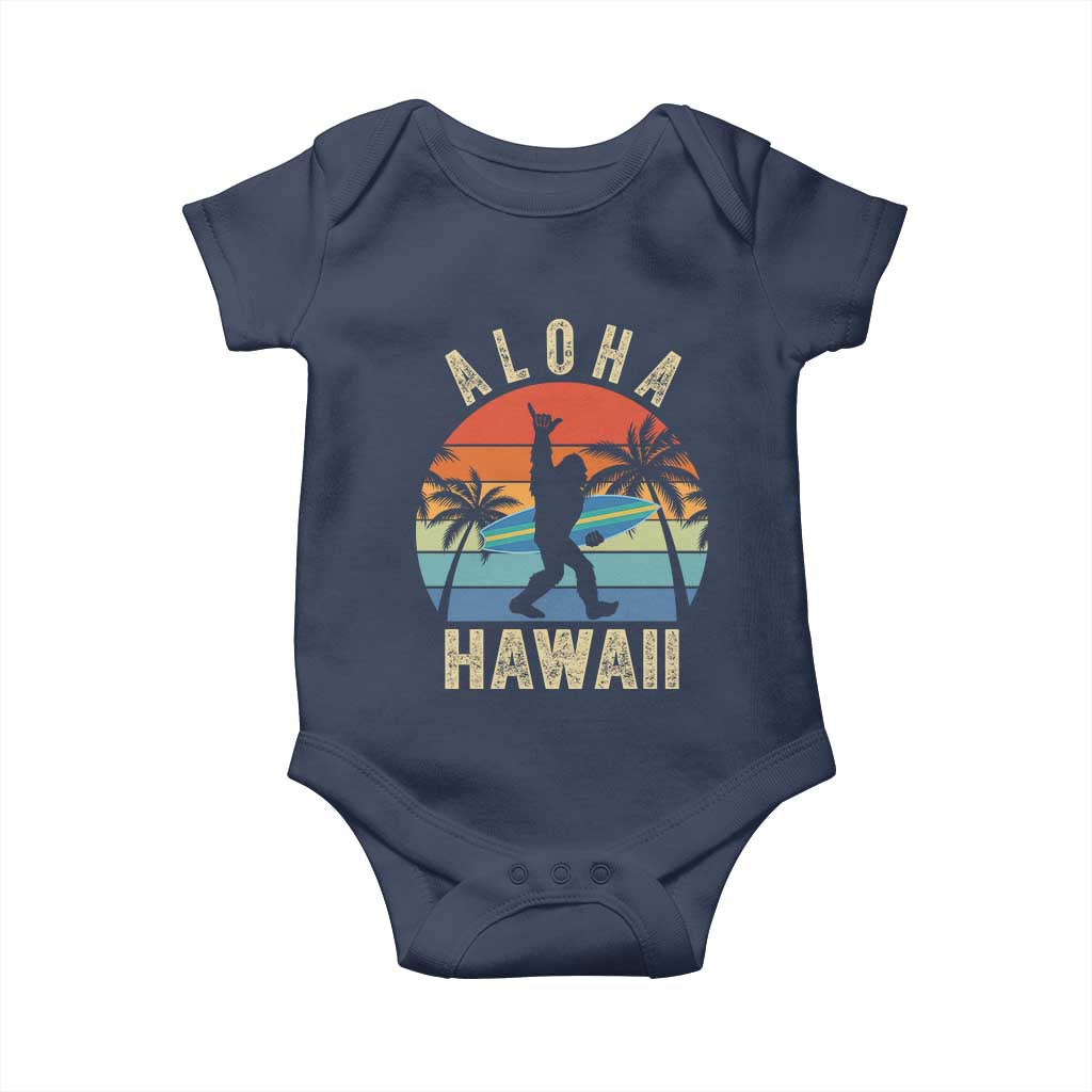 Funny Bigfoot Aloha Hawaiian Surfing Baby Onesie Tropical Beach Surfer Gift