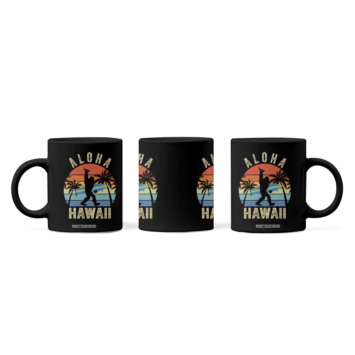 Funny Bigfoot Aloha Hawaiian Surfing Coffee Mug Tropical Beach Surfer Gift TS14 Print Your Wear