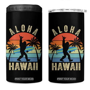 Funny Bigfoot Aloha Hawaiian Surfing 4 in 1 Can Cooler Tumbler Tropical Beach Surfer Gift TS14 One Size: 16 oz Black Print Your Wear