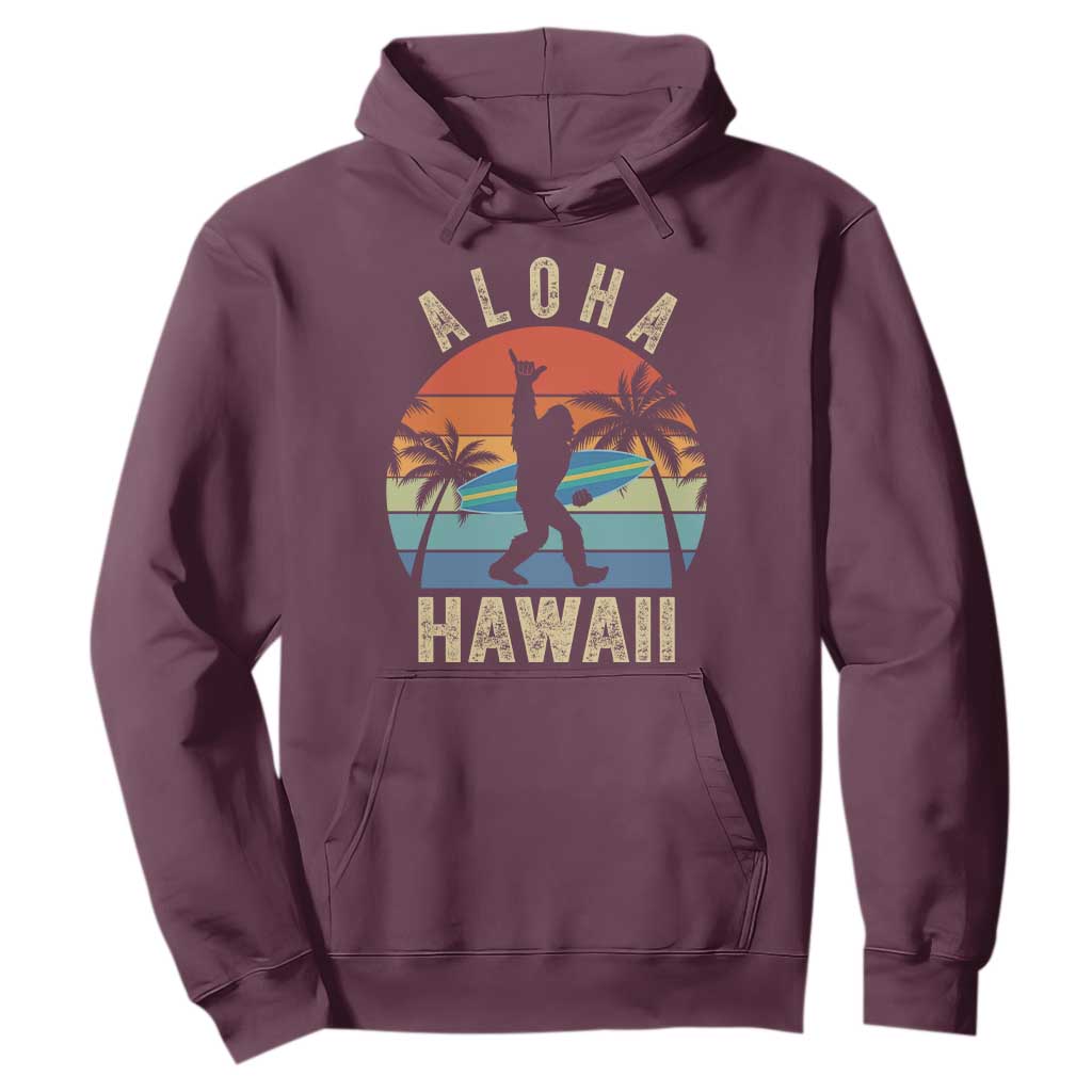 Funny Bigfoot Aloha Hawaiian Surfing Hoodie Tropical Beach Surfer Gift