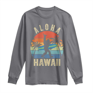 Funny Bigfoot Aloha Hawaiian Surfing Long Sleeve Shirt Tropical Beach Surfer Gift