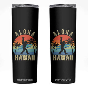 Funny Bigfoot Aloha Hawaiian Surfing Skinny Tumbler Tropical Beach Surfer Gift