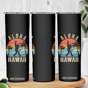 Funny Bigfoot Aloha Hawaiian Surfing Skinny Tumbler Tropical Beach Surfer Gift