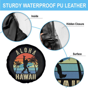 Funny Bigfoot Aloha Hawaiian Surfing Spare Tire Cover Tropical Beach Surfer Gift