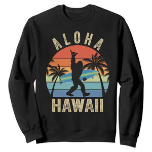 Funny Bigfoot Aloha Hawaiian Surfing Sweatshirt Tropical Beach Surfer Gift