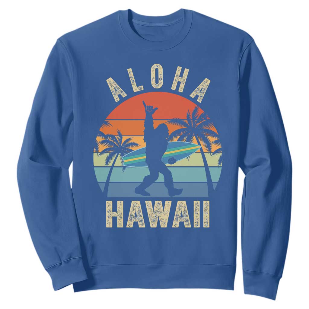 Funny Bigfoot Aloha Hawaiian Surfing Sweatshirt Tropical Beach Surfer Gift
