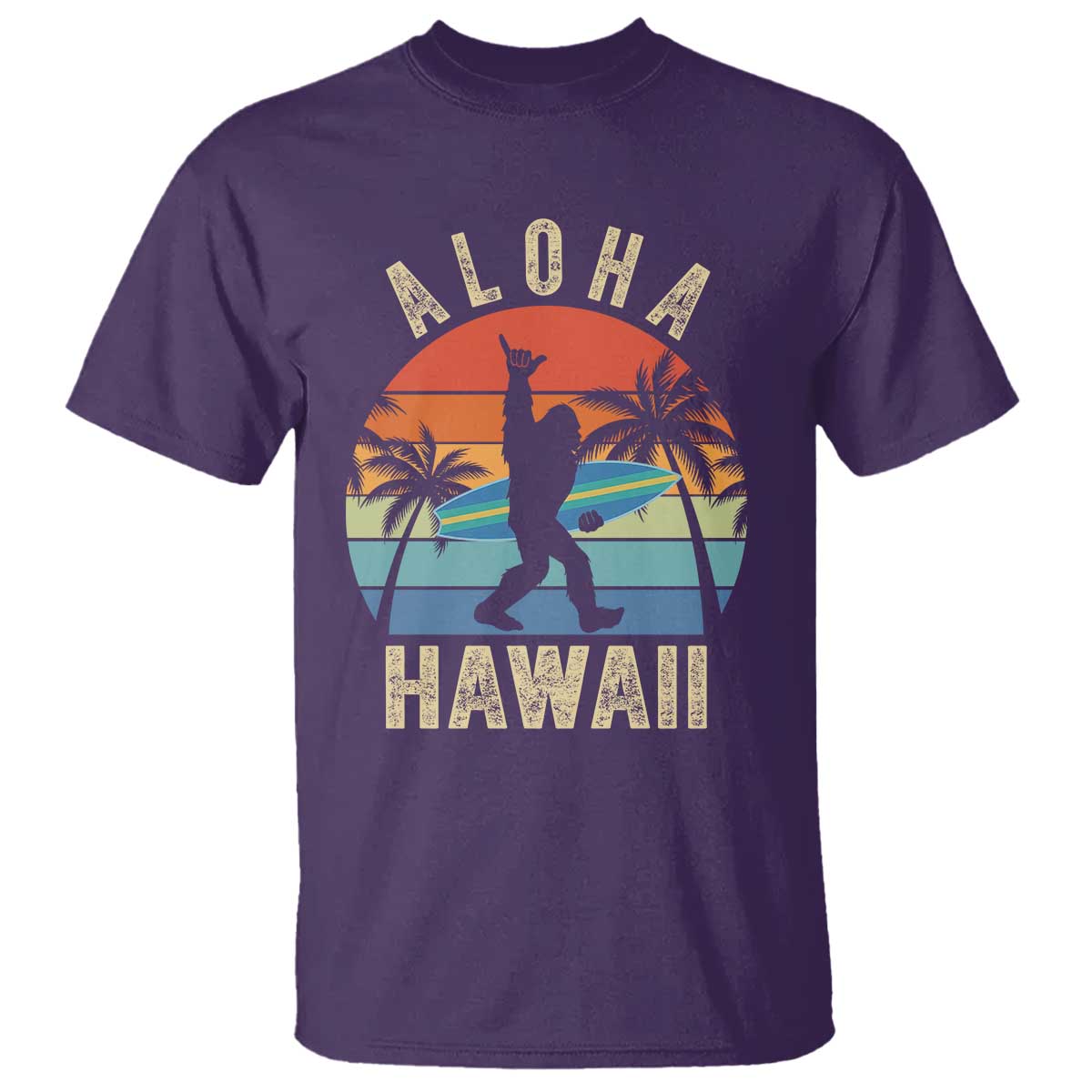 Funny Bigfoot Aloha Hawaiian Surfing T Shirt Tropical Beach Surfer Gift