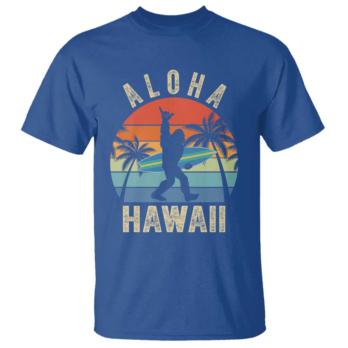 Funny Bigfoot Aloha Hawaiian Surfing T Shirt Tropical Beach Surfer Gift