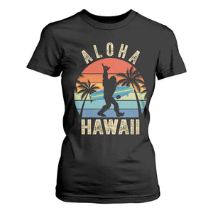 Funny Bigfoot Aloha Hawaiian Surfing T Shirt For Women Tropical Beach Surfer Gift