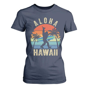 Funny Bigfoot Aloha Hawaiian Surfing T Shirt For Women Tropical Beach Surfer Gift