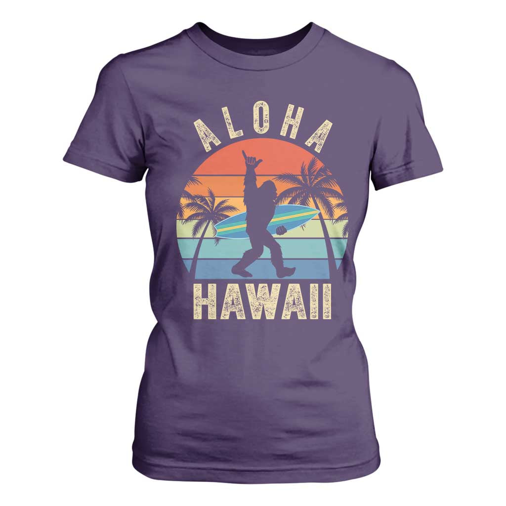 Funny Bigfoot Aloha Hawaiian Surfing T Shirt For Women Tropical Beach Surfer Gift