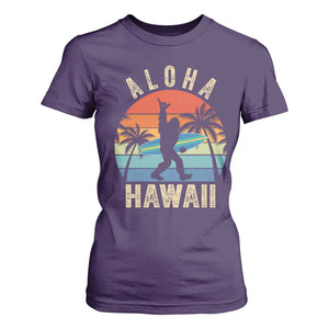 Funny Bigfoot Aloha Hawaiian Surfing T Shirt For Women Tropical Beach Surfer Gift