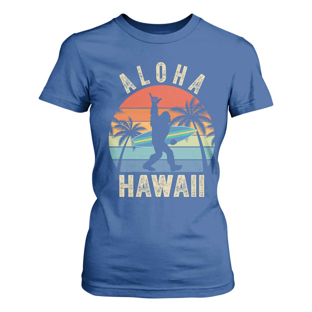 Funny Bigfoot Aloha Hawaiian Surfing T Shirt For Women Tropical Beach Surfer Gift