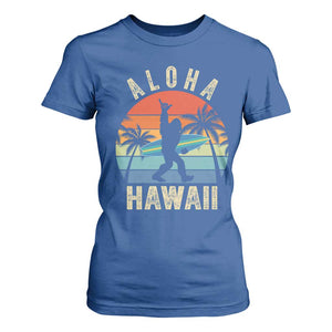 Funny Bigfoot Aloha Hawaiian Surfing T Shirt For Women Tropical Beach Surfer Gift