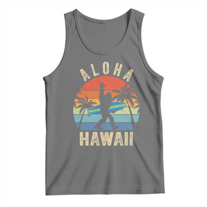 Funny Bigfoot Aloha Hawaiian Surfing Tank Top Tropical Beach Surfer Gift
