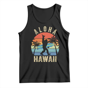 Funny Bigfoot Aloha Hawaiian Surfing Tank Top Tropical Beach Surfer Gift