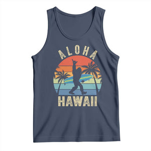 Funny Bigfoot Aloha Hawaiian Surfing Tank Top Tropical Beach Surfer Gift