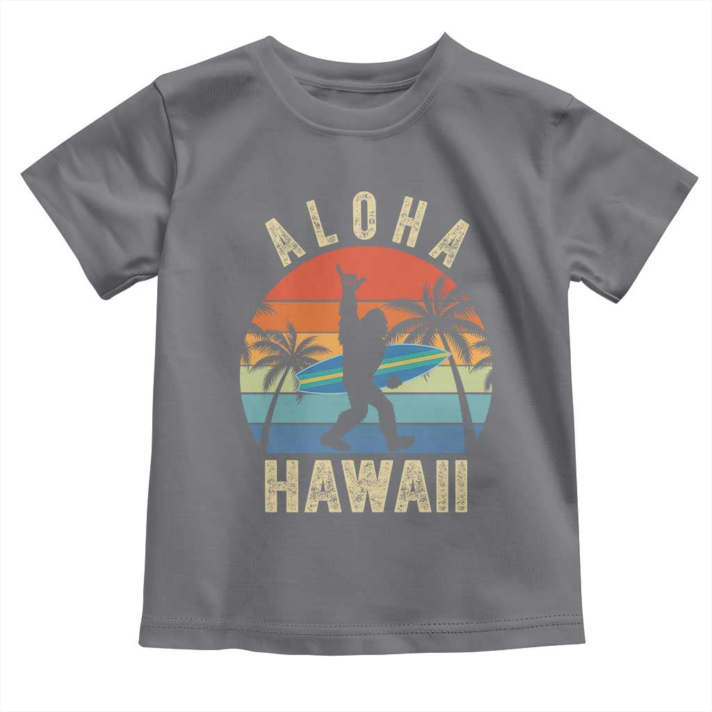 Funny Bigfoot Aloha Hawaiian Surfing Toddler T Shirt Tropical Beach Surfer Gift