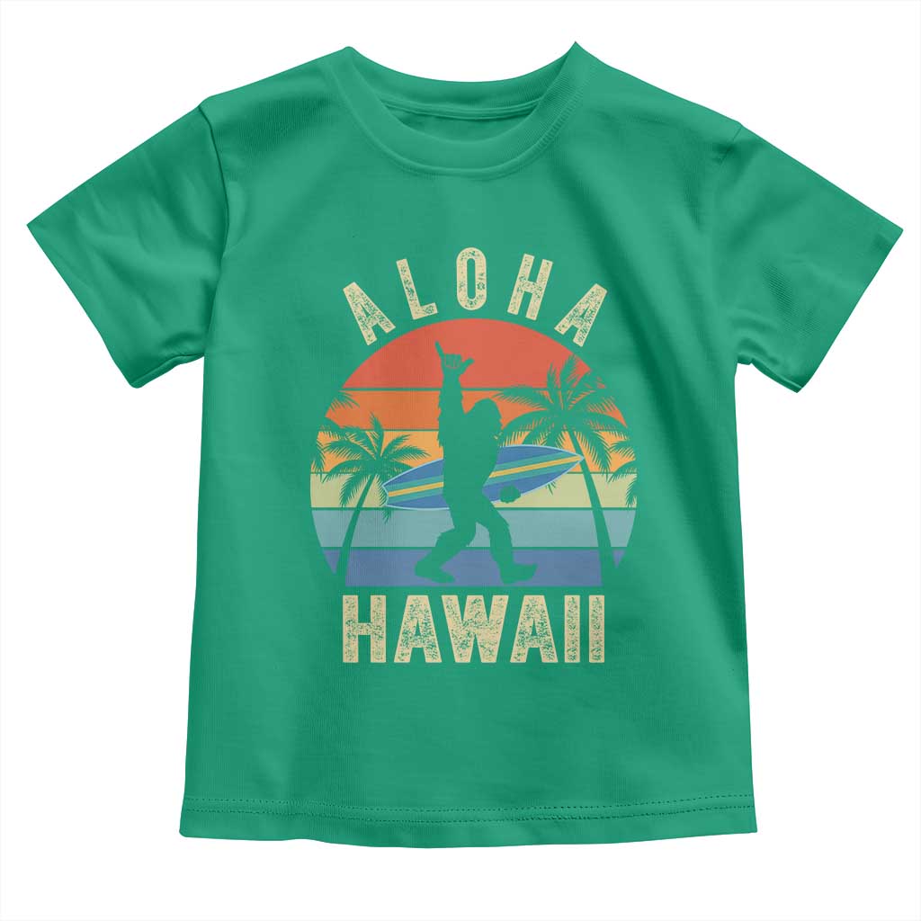 Funny Bigfoot Aloha Hawaiian Surfing Toddler T Shirt Tropical Beach Surfer Gift