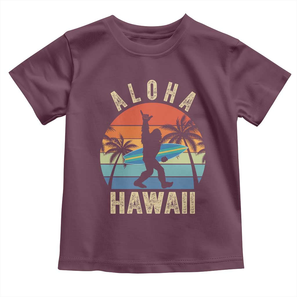 Funny Bigfoot Aloha Hawaiian Surfing Toddler T Shirt Tropical Beach Surfer Gift
