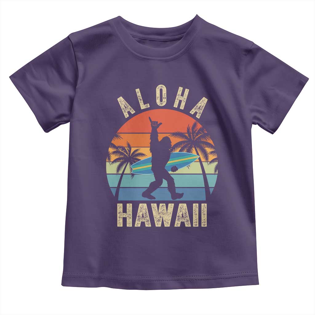 Funny Bigfoot Aloha Hawaiian Surfing Toddler T Shirt Tropical Beach Surfer Gift