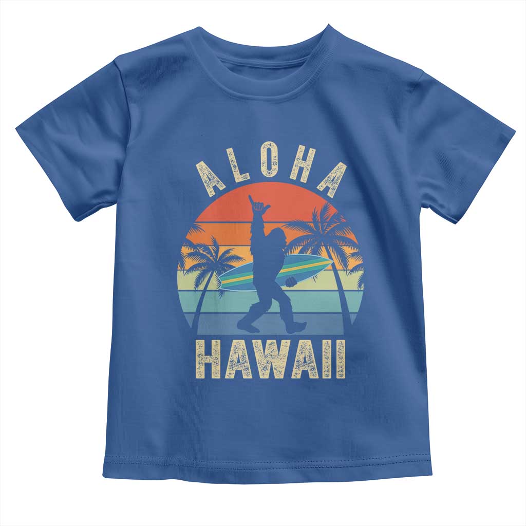 Funny Bigfoot Aloha Hawaiian Surfing Toddler T Shirt Tropical Beach Surfer Gift