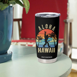 Funny Bigfoot Aloha Hawaiian Surfing Tumbler Cup Tropical Beach Surfer Gift