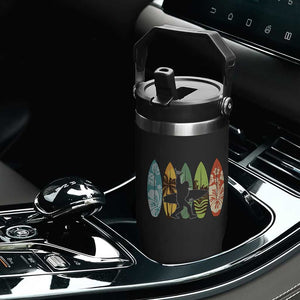 Funny Bigfoot Aloha Hawaiian Surfing Tropical Beach Surfer Flip Straw Tumbler
