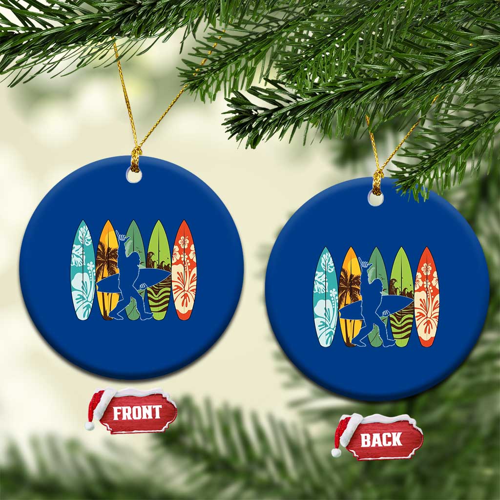 Funny Bigfoot Aloha Hawaiian Surfing Tropical Beach Surfer Ceramic Ornament