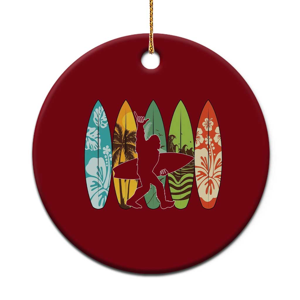 Funny Bigfoot Aloha Hawaiian Surfing Tropical Beach Surfer Ceramic Ornament TS14 1pc Red Print Your Wear