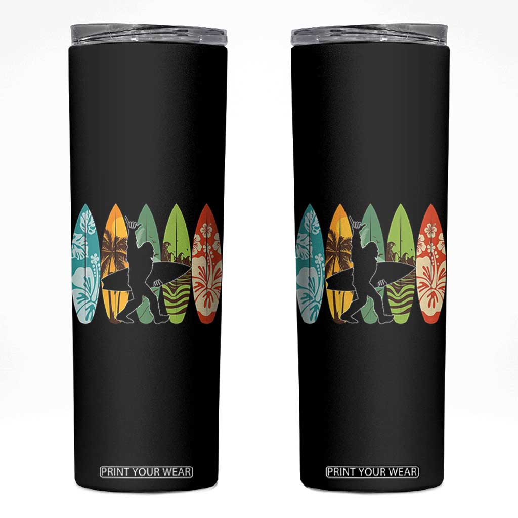 Funny Bigfoot Aloha Hawaiian Surfing Tropical Beach Surfer Skinny Tumbler TS14 Black Print Your Wear