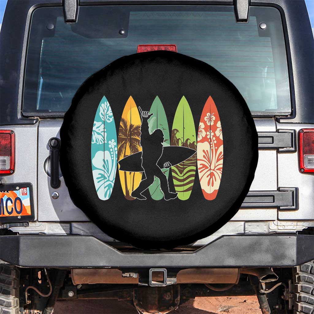 Funny Bigfoot Aloha Hawaiian Surfing Tropical Beach Surfer Spare Tire Cover TS14 No hole Black Print Your Wear