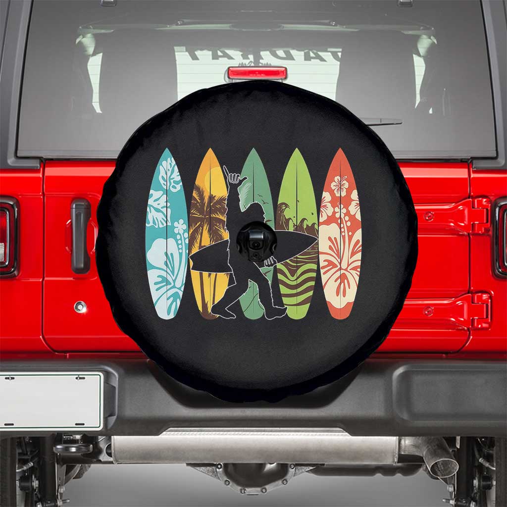 Funny Bigfoot Aloha Hawaiian Surfing Tropical Beach Surfer Spare Tire Cover