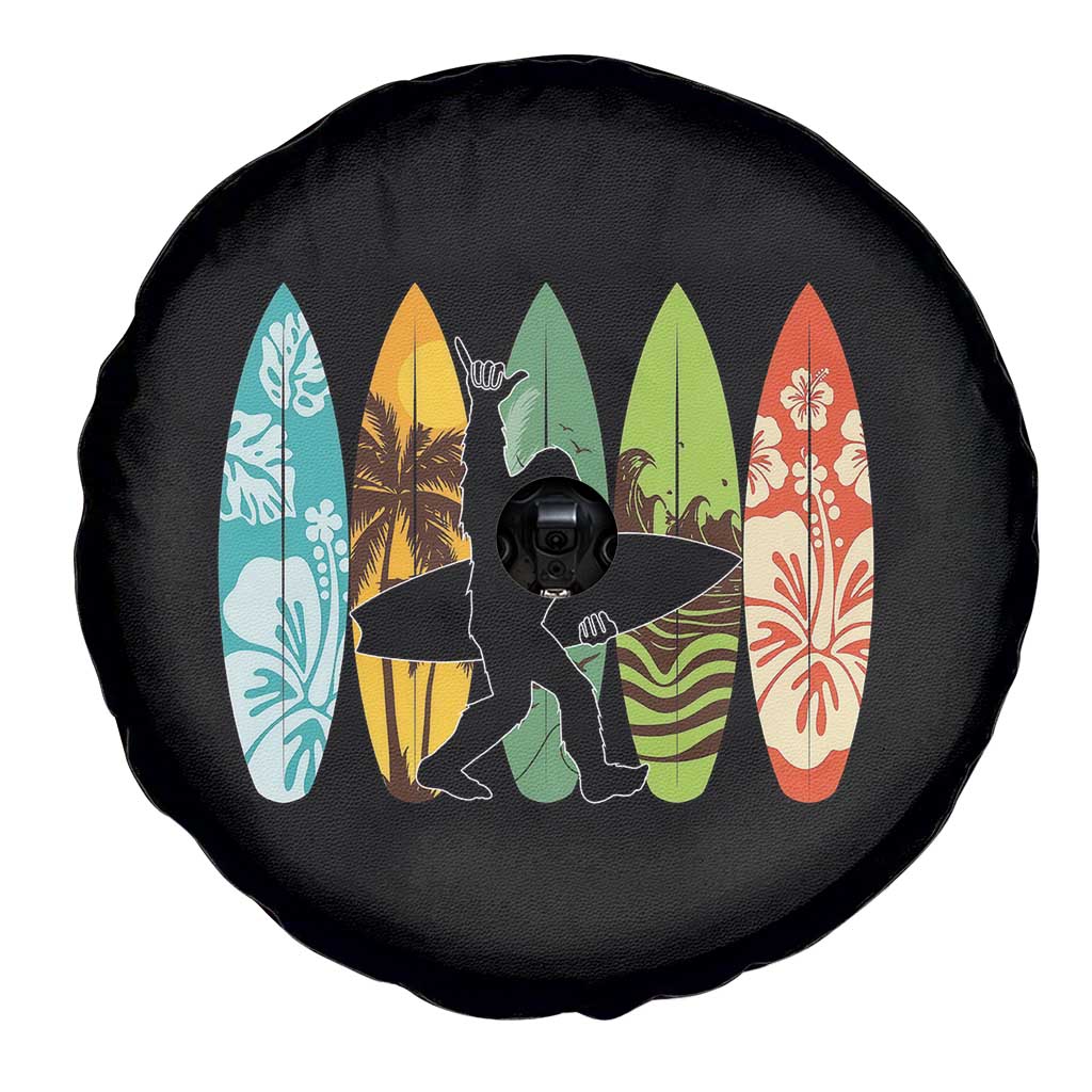 Funny Bigfoot Aloha Hawaiian Surfing Tropical Beach Surfer Spare Tire Cover
