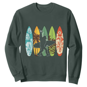Funny Bigfoot Aloha Hawaiian Surfing Tropical Beach Surfer Sweatshirt TS14 S Dark Forest Green Print Your Wear