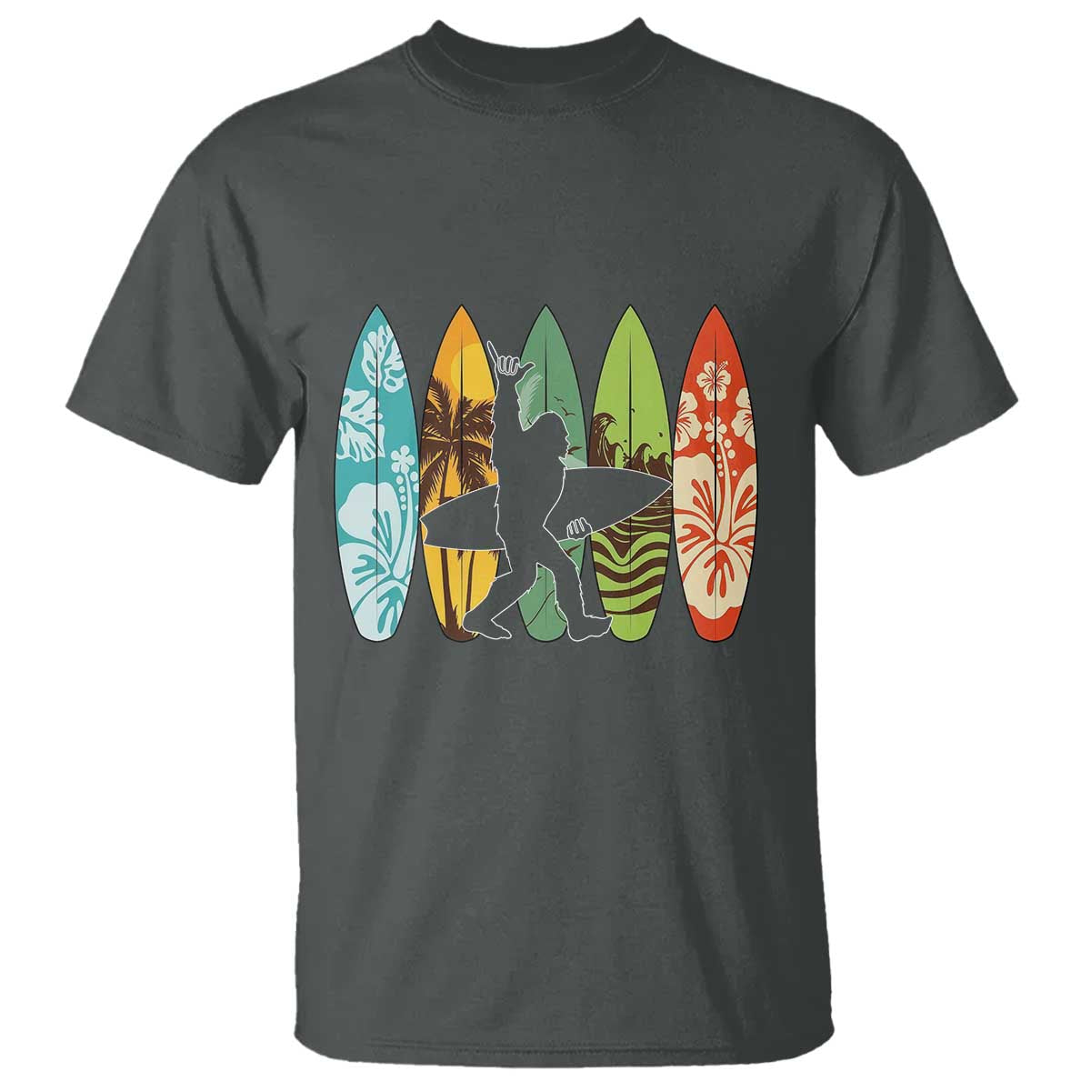 Funny Bigfoot Aloha Hawaiian Surfing Tropical Beach Surfer T Shirt