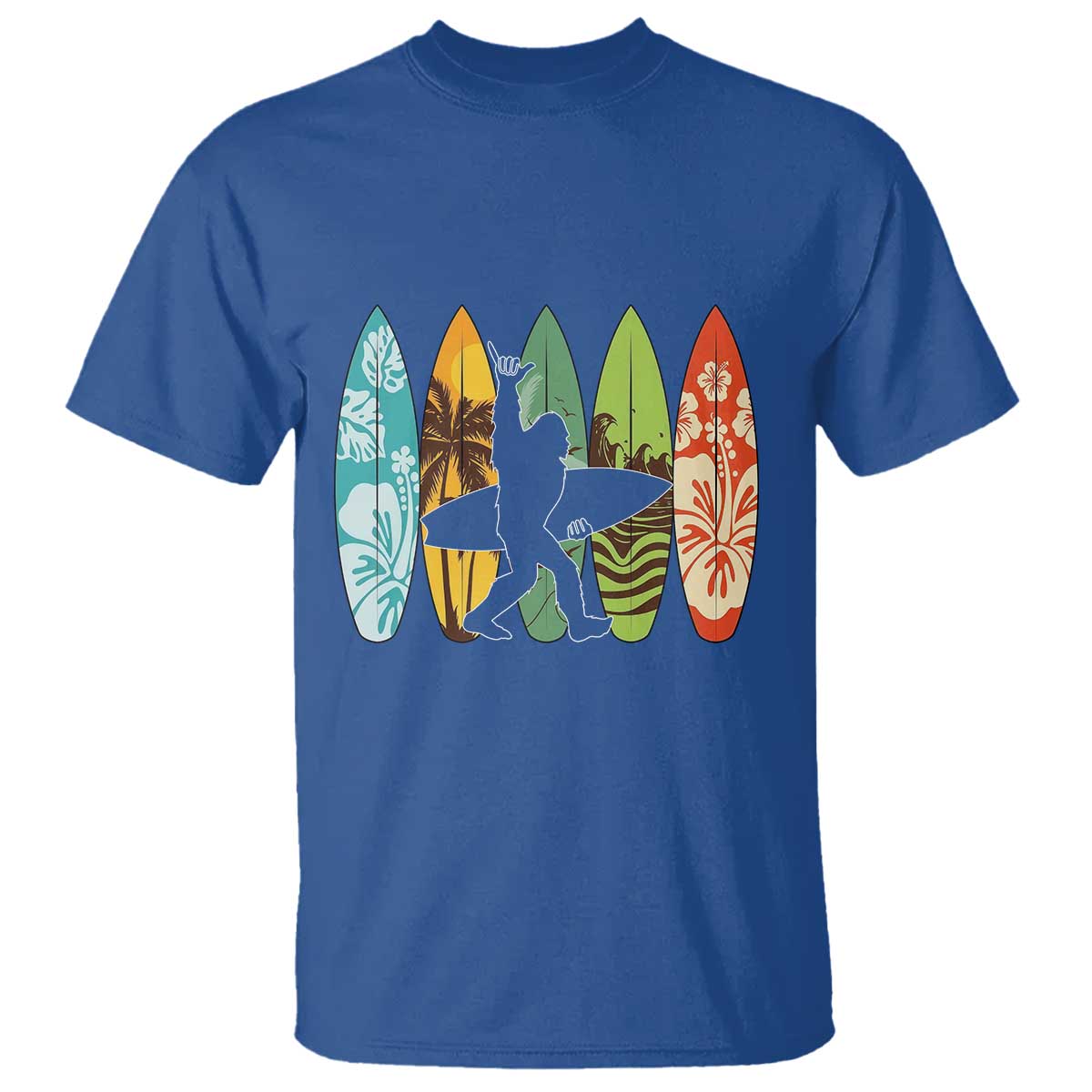 Funny Bigfoot Aloha Hawaiian Surfing Tropical Beach Surfer T Shirt