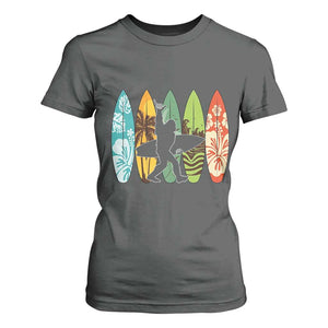 Funny Bigfoot Aloha Hawaiian Surfing Tropical Beach Surfer T Shirt For Women