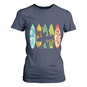 Funny Bigfoot Aloha Hawaiian Surfing Tropical Beach Surfer T Shirt For Women