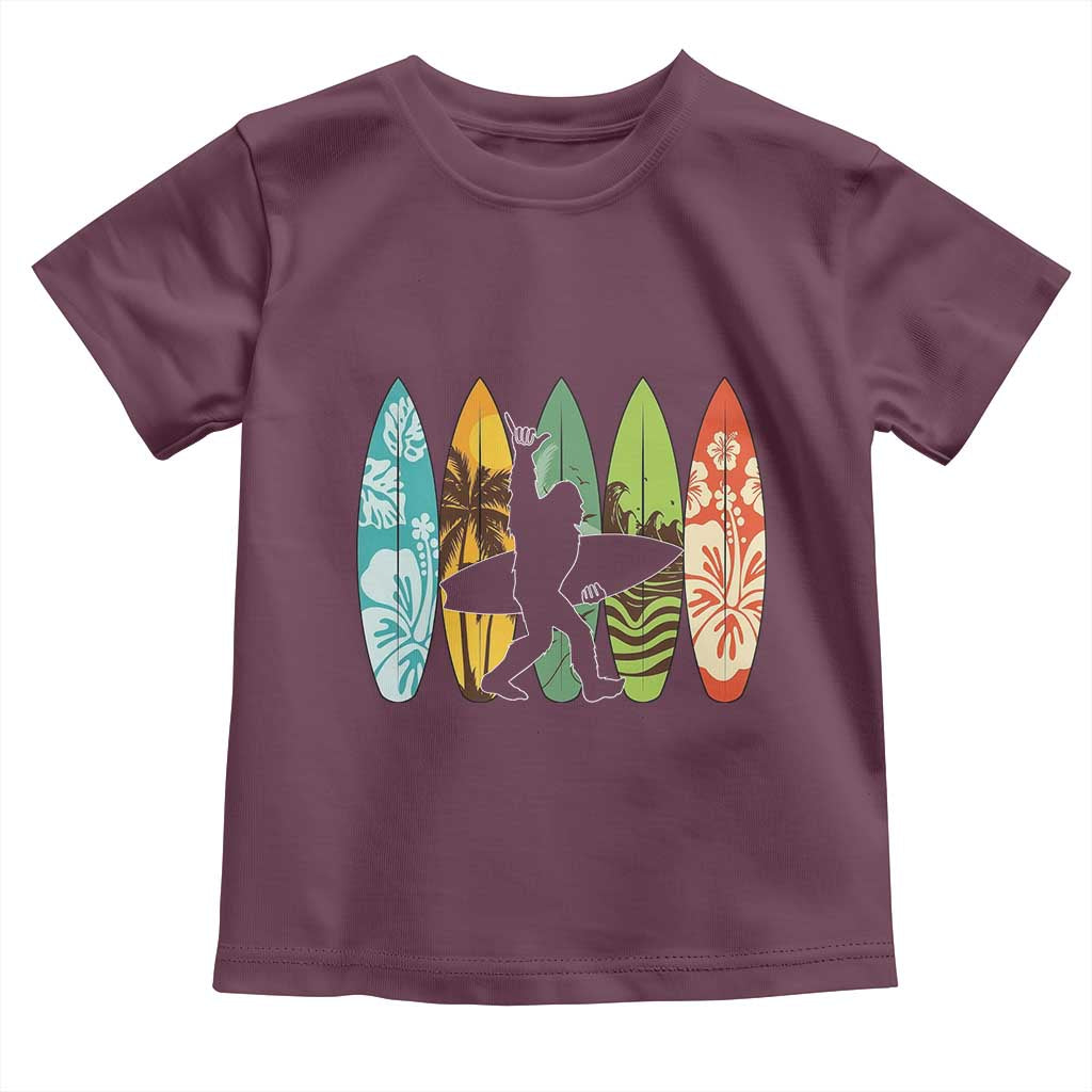 Funny Bigfoot Aloha Hawaiian Surfing Tropical Beach Surfer Toddler T Shirt