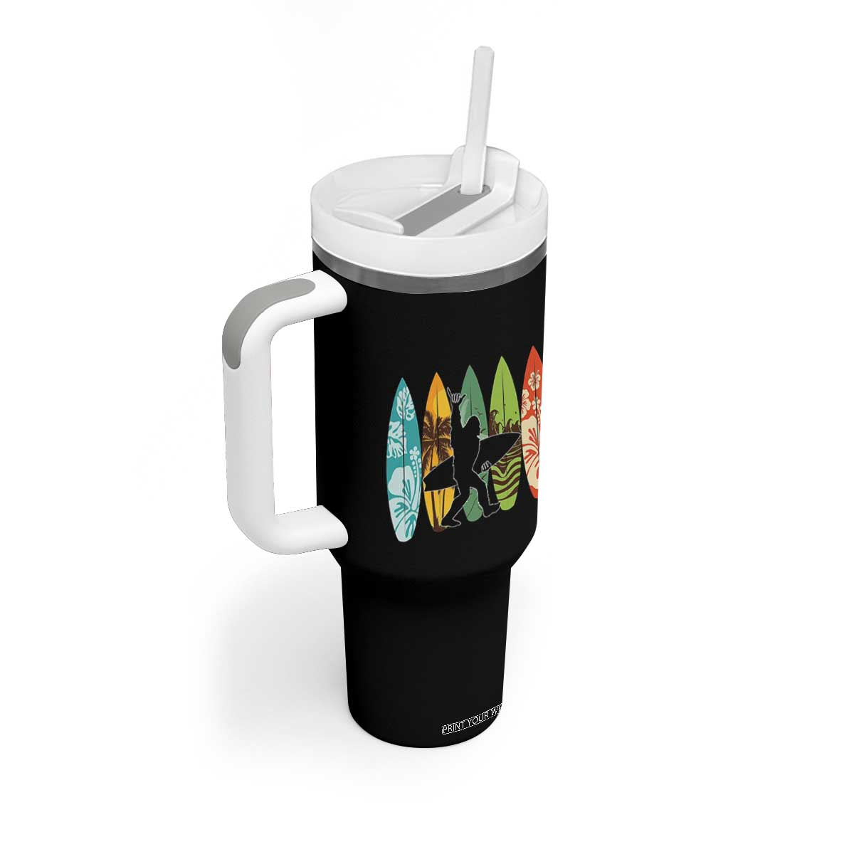 Funny Bigfoot Aloha Hawaiian Surfing Tropical Beach Surfer Tumbler With Handle TS14 Print Your Wear