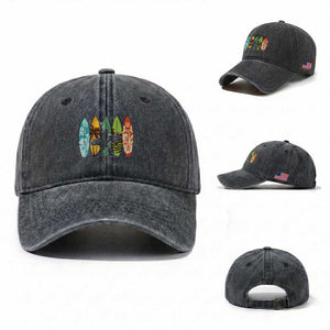 Funny Bigfoot Aloha Hawaiian Surfing Tropical Beach Surfer Washed Cotton Baseball Cap