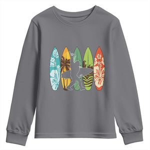 Funny Bigfoot Aloha Hawaiian Surfing Tropical Beach Surfer Youth Sweatshirt TS14 Charcoal Print Your Wear