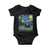 Cute Cottagcore Cat Mushroom Baby Onesie Starry Night Fungi Mycology Lover TS14 Black Print Your Wear
