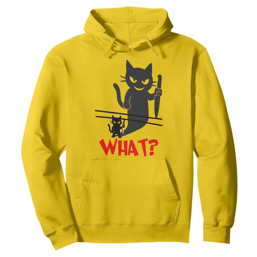 Murder Cat What Hoodie Funny Black Kitty Holding Knife Meme TS14 Daisy Print Your Wear