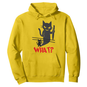 Murder Cat What Hoodie Funny Black Kitty Holding Knife Meme TS14 Daisy Print Your Wear