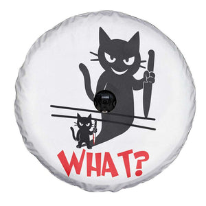 Murder Cat What Spare Tire Cover Funny Black Kitty Holding Knife Meme TS14 Print Your Wear